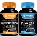 WELLNESS LABSRX NAD Supplement, 1500mg - NAD+ with Resveratrol│Berberine 1500mg - Berberine with Ceylon Cinnamon | Bundle