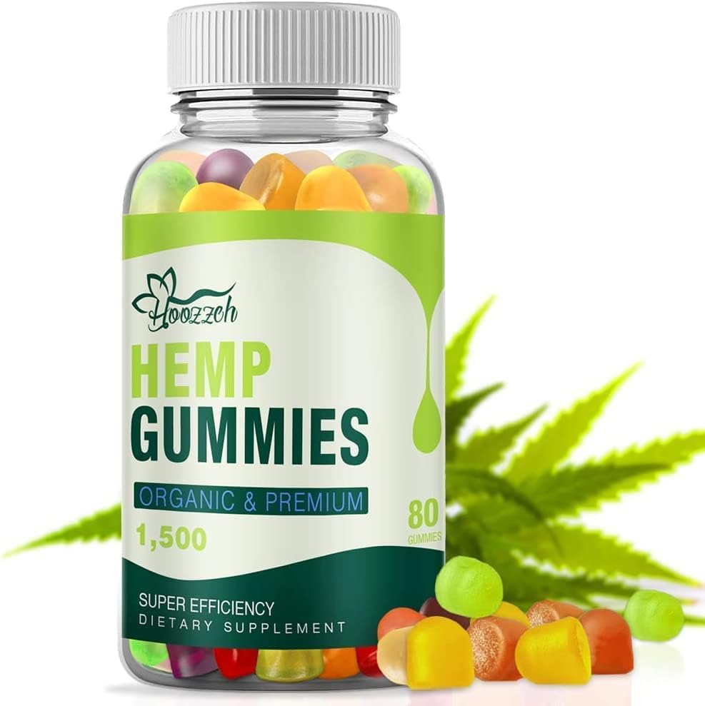Premium Hemp Gummies High Potency for Pain Sleep Anxiety Relief Edible Gummy Made with Pure Organic Hemp Oil Advanced Extra Strength, with Omega 3 6 9 Vegan Gluten Free (1-Pack)
