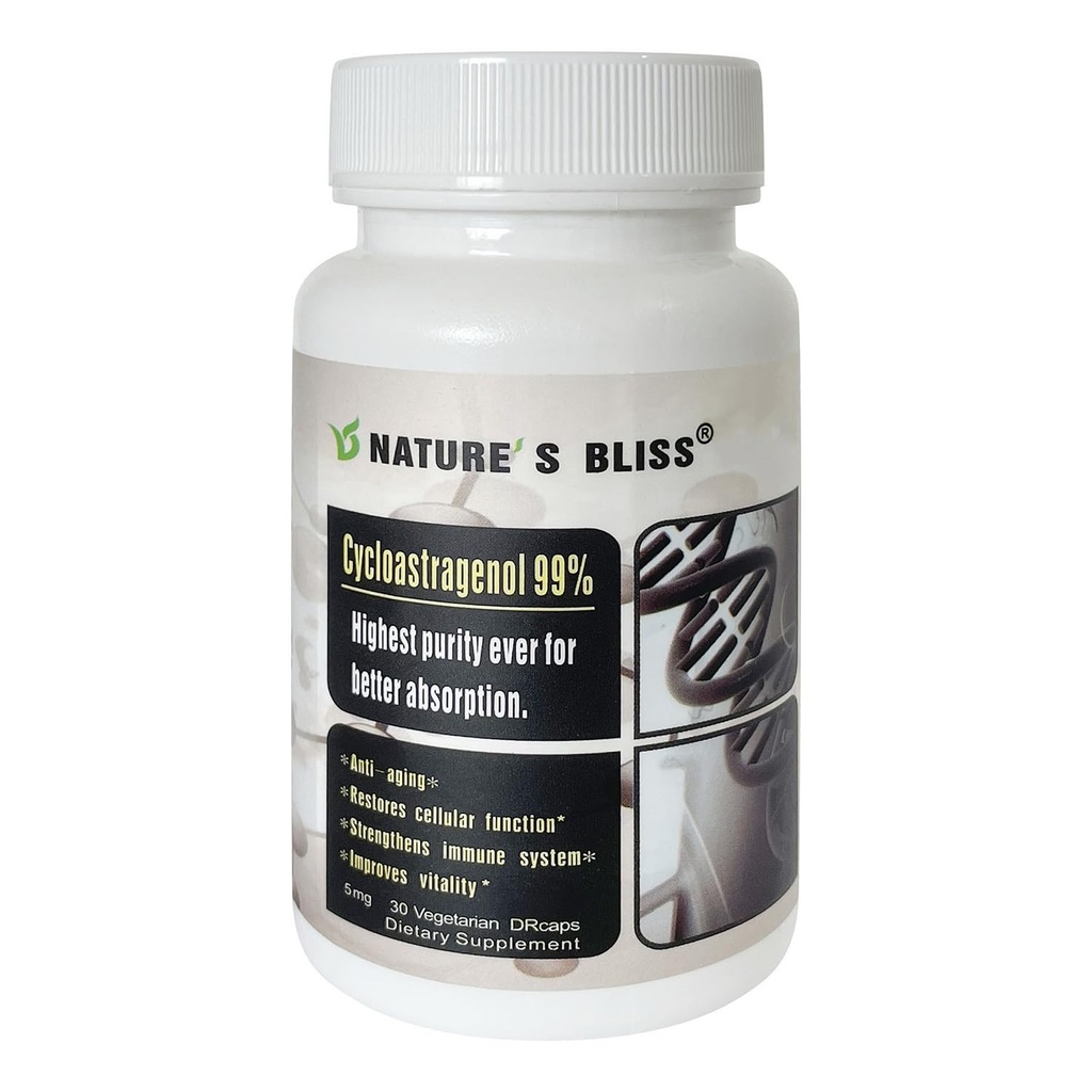 La ampolla de la naturaleza Stomach Acid Protected & Super-Absorption Cycloastragenol 99%, Made in USA, 5mg, 30caps