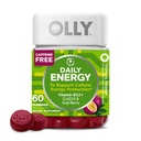 OLLY Daily Energy Gummy, Caffeine Free, Vitamina B12, CoQ10, Goji Berry, Suplemento Chewable Adulto, Tropical Flavor - 60 Cuenta