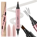 Q710 2in1pen,4-Tip Brow pen limite,Diseño de composición reducida, maquillaje de cejas a la parrilla, pluma de cejas microblandentes, impermeable, negro de popa,Con un golpe suave(2#Dark Brown)