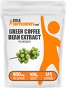 BulkSupplements Green Coffee Bean Extract Powder - Green Coffee Bean Supplements - Energy Support, Gluten Free, 800mg por Serving, 100g (3.5 oz) (Pack of 1)