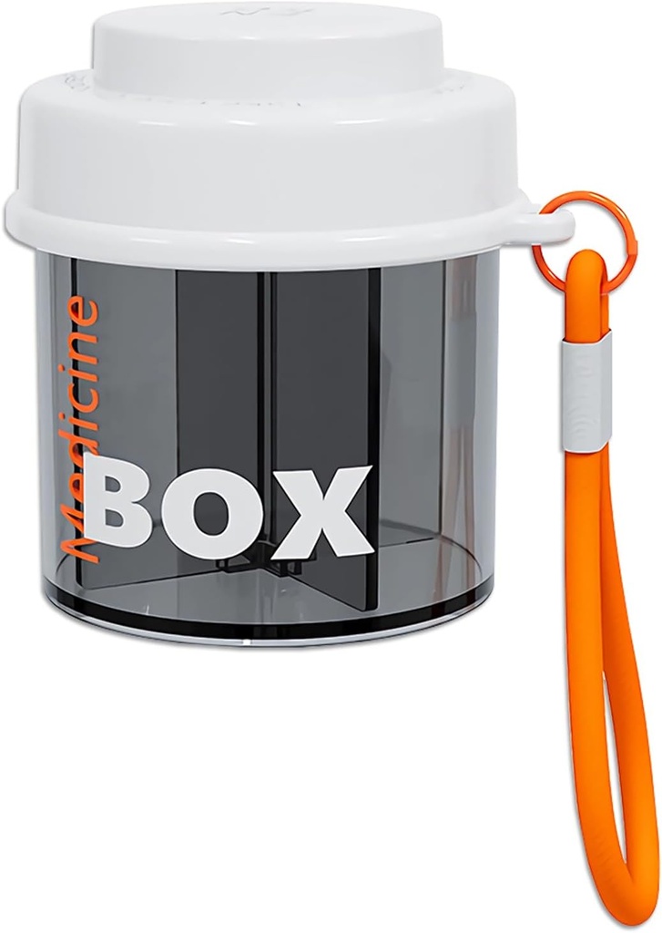 Pill Dispenser,Portable Supplement Organizer Bottle with Anti-Mixing and WideOpens Design for Travel (Orange)