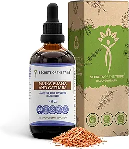 Secretos del Tribe Muira Puama y Catuaba Extracto líquido libre de alcohol (Ptychopetalum Olacoides y Erythroxylum Catuaba) Suplemento de Tintura de Barco seco (4 FL OZ)