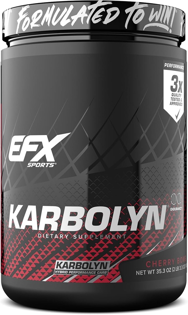EFX Sports Karbolyn Fuel ← Fast-Absorbing Carbohydrate Powder ← Carb Load, Sostened Energy, Quick Recovery TEN Stimulant Free TEN 19 Servings (Cherry Bomb)