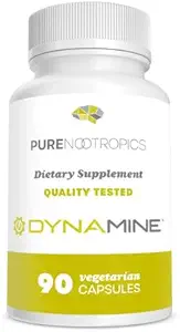 Nootropics pura - Dynamine (Metilliberina: 1,7,9-tetrametiluric Acid) 100 mg Capsules (90)  Aumento de Energía, Focus &amp; Alertness  durable in House " Rigorous 3rd Party Testing for Higher Purity " Potency