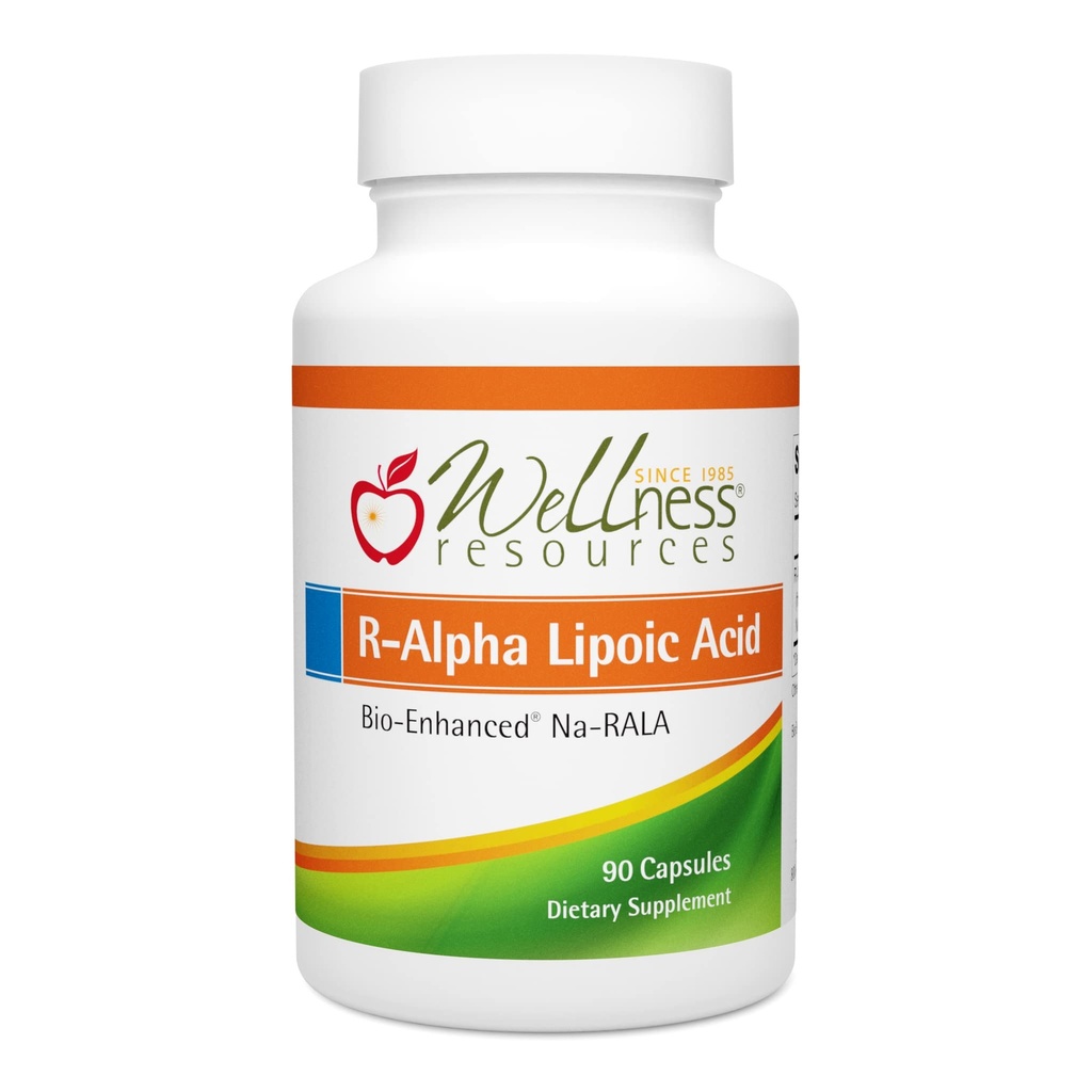 Wellness Resources R Alpha Lipoic Acid RALA Supplement - 90 Capsules - Stabilized R-Lipoic Acid with Bio-Enhanced Na-RALA for Maximum Bioavailability - R-Ala Non-GMO and Gluten Free