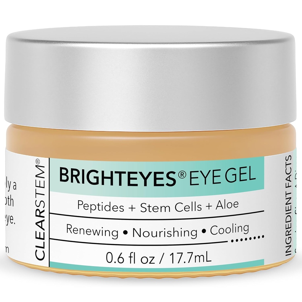 CLEARSTEM - BRIGHTEYES - Gel Ocular - Renovación de labios - Gel de enfriamiento - Células de vapor Blend - Péptidos, Collagen, Aloe Vera - Gluten Gratis - Belleza, Self Care, Cuidado de la piel - 0.6 fl oz