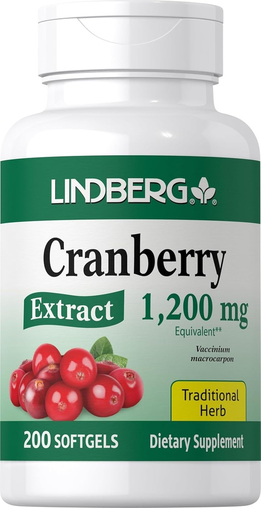 Láminas de arándano de Lindberg para las mujeres TENIDO 1200mg ANTE 200 Softgels Silencio Tradicional Herb TENIDO Suplemento Extracto TENIDO No GMO, Gluten Free
