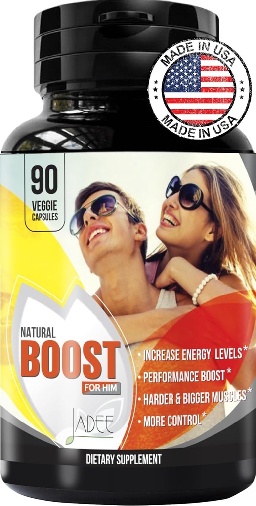 Jadee Natural Male Enhancing Supplement - Increase 2" in 60 Days Enlargement & Male Enhancement Pills, Promote Size, Strength, Energy, Stamina, Last Longer Erect Support, Testosterone Booster for Men