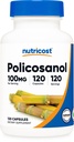 Nutricost Policosanol 100mg, 120 Capsules - Gluten Free, Non-GMO, and Vegetarian Friendly