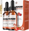 Suplemento de Magnesio Glycinate Liquid Drops,1000 mg de Magnesio líquido con bromelaina, vitamina B6 C D, Complejo de Magnesio de Absorción Alta para la Noche, Musculo & Energy Support, 2 Fl Oz (Pack de 2)