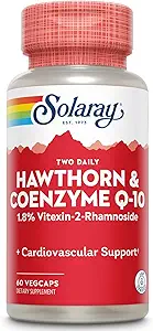 SOLARAY Garantizado Potency Hawthorn &amp; CoQ10, Veg Cap (Btl-Plastic) 600mg  durable 60ct