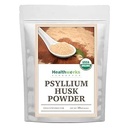 Saludos Psyllium Husk Powder Orgánico -16 Oz / 1 Lb - Raw - Certified Organic - Finely Ground Powder de India - Keto, Vegan " Non-GMO - Fiber Support