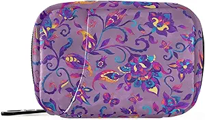 Paisley Watercolor Floral Pill Box 7 Day Pill Case Bag Travel Pill Organizer Bag with Zipper Portable Weekly Case Compact Size for Vitamin Supplement Holder