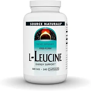 Source Naturals L-Leucine, Energy Support*, A Free Form Essential Amino Acid Supplement for Energy Support - 240 Capsules