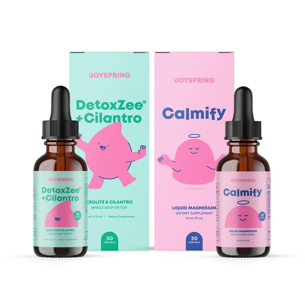 JoySpring DetoxZee Cilantro and Magnesium Citrate & Glycinate Liquid Drops for Kids
