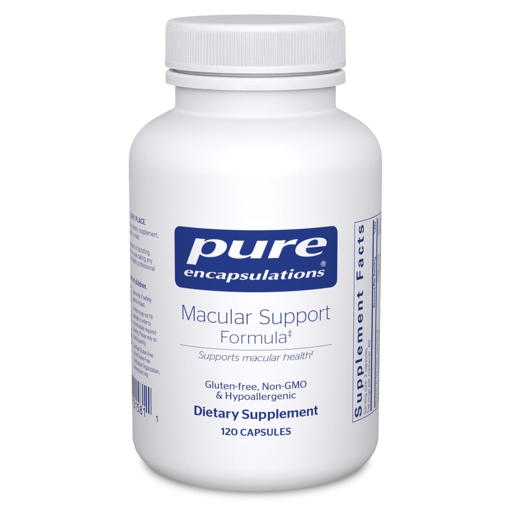 Pure Encapsulations Macular Support Fórmula Silencioso Suplemento Hipoalergénico con Fórmula Antioxidante Mejorada para los Ojos Saludables*  120 Capsules