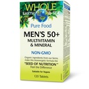 Factores naturales Toda la Tierra &amp; Mar Hombres 50+ Multivitamina &amp; Mineral - Soporte nutricional diario Multivitamina - Soportes Cerebro Salud &amp; Sistema Inmunitario Función - Vegan - 120 Tabletas (60 Servimientos)