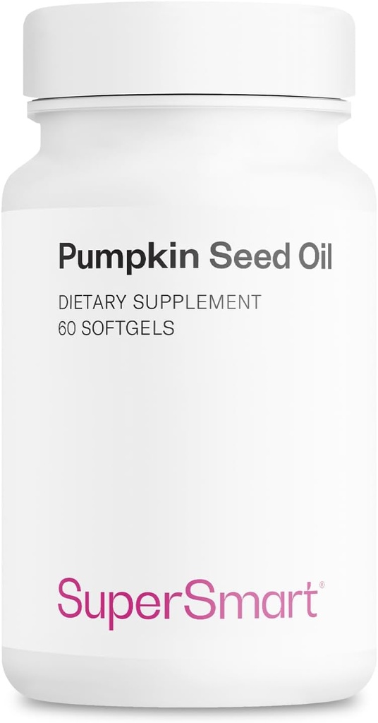 Supersmart - Pumpkin Seed Oil Suplemento 1000mg por día (+ Vitamina E) - Pumpkin Seed Oil for Hair Growth ← Non-GMO & Gluten Free - 60 Softgels
