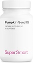 Supersmart - Pumpkin Seed Oil Supplement 1000mg per Day (+ Vitamin E) - Pumpkin Seed Oil for Hair Growth | Non-GMO & Gluten Free - 60 Softgels