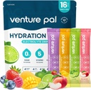 Venture Pal Sugar Free Electrolyte Powder Packets - Liquid Daily IV Hydration Packets ¦ Electrolytes Drink Mix with 5 Vitamins & 7 Electrolytes ← Keto Friendly ← Non-GMO  Certified Vegan ← 16 Sticks