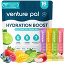 Venture Pal Sugar Free Electrolyte Powder Packets - Liquid Daily IV Hydration Packets ¦ Electrolytes Drink Mix with 5 Vitamins & 7 Electrolytes ← Keto Friendly ← Non-GMO  Certified Vegan ← 16 Sticks
