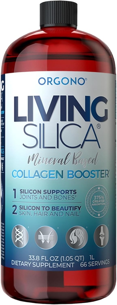 Living Silica Collagen Booster Liquid ← Vegan Collagen Boosting Drink ← Soportes saludables Collagen y Elastin Producción para soporte conjunto de bonificación, piel de glaseado, cabello fuerte &amp; uñas.