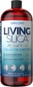 Living Silica Collagen Booster Liquid ← Vegan Collagen Boosting Drink ← Soportes saludables Collagen y Elastin Producción para soporte conjunto de bonificación, piel de glaseado, cabello fuerte &amp; uñas.