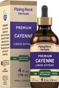 Piping Rock Cayenne Pepper Drops | 4 Fl Oz Tincture | Liquid Extract Supplement | Vegetarian, Alcohol Free | Non-GMO, Gluten Free