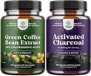 Agrupación de puro extracto de grano de café verde para la salud del corazón antioxidante Enfoque mental y reducción de tamaño y limpieza y detox cápsulas de carbón activado para el alivio de la hinchazón y limpieza de la desintoxicación corporal