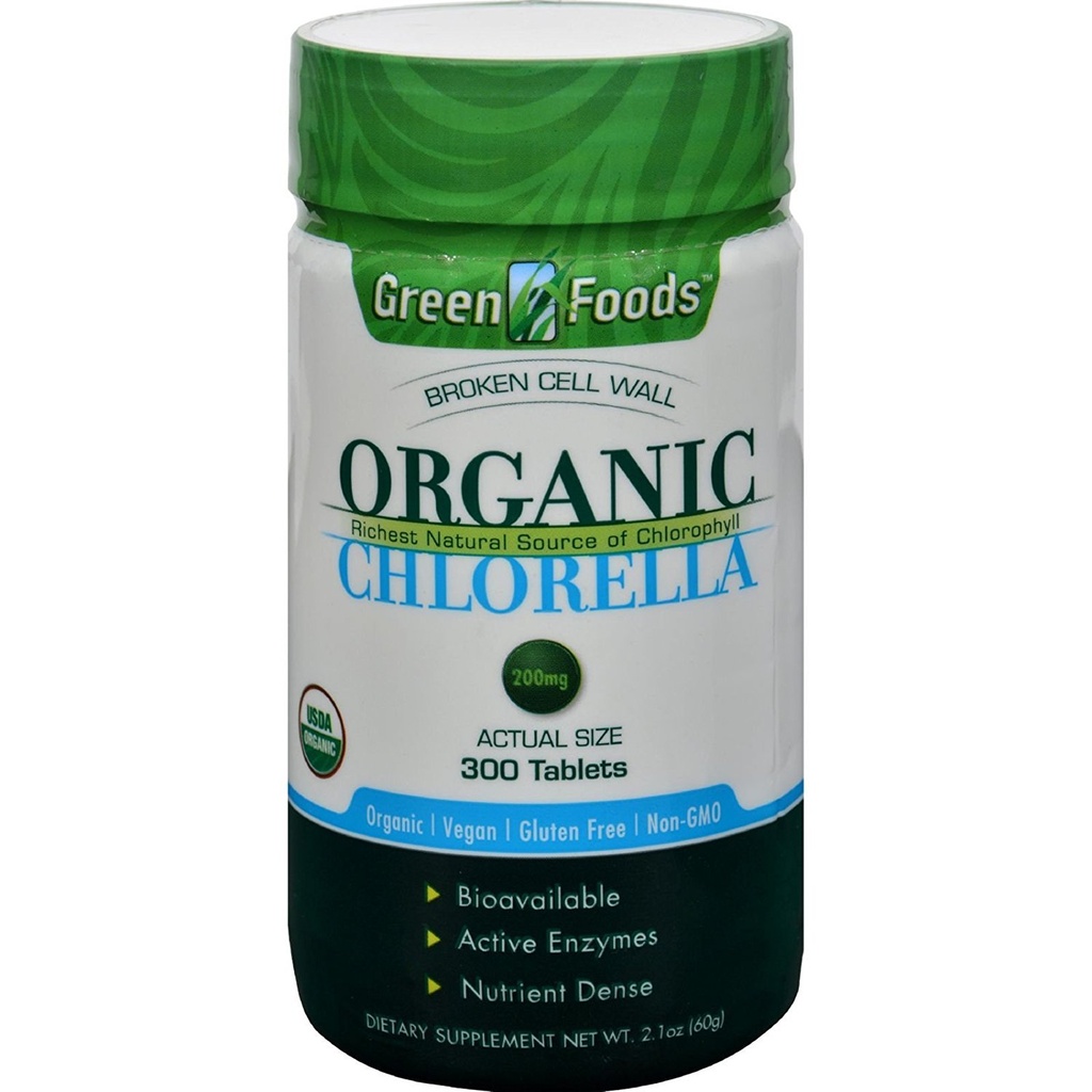 Green Foods Organic Chlorella - 200 mg - 300 Tablets