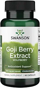 Swanson Wolfberry Standardized Extract (Goji Berry) 500 Milligrams 60 Capsules