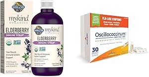 Jardín de vida Orgánicas de arandelas de base vegetal Syrup 6.59 fl oz (195 Ml) " Boiron Oscillococcinum para el alivio de los síntomas de la gripe como los dolores corporales