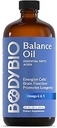 BodyBio Balance Oil - Vegan Omega 3 6 Suplemento – Cold-Presed Safflower & Flaxseed Oil – Soporta la función cerebral, la piel sana y el mood