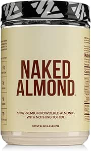 Pólvora de almendras NAKED de granjas estadounidenses, sólo 1 Ingrediente, Vegan, Sin gluten, Sin aditivos, Sin sal, Sin azúcar - 38 Servimientos - 1.5LB