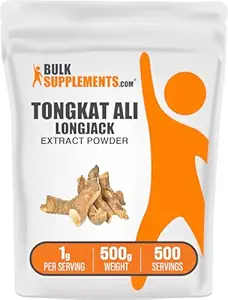 BulkSupplements.com Extract Powder - Tongkat Ali Extract, Tongkat Ali for Men &amp; Women - Gluten Free, 1g per Serving, 500g (1.1 lbs) (Pack of 1)