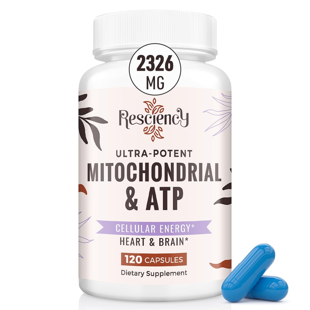 2326 MG Mitocondrial Supplements with ATP, Vitamins, CoQ10 & PQQQ, More Effective Than Creatine HMB & Nitric Oxide, Energy, Endurance, Strength, Recovery &amp; Muscle, Organic, 120 Capsules