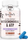2326 MG Mitocondrial Supplements with ATP, Vitamins, CoQ10 & PQQQ, More Effective Than Creatine HMB & Nitric Oxide, Energy, Endurance, Strength, Recovery &amp; Muscle, Organic, 120 Capsules
