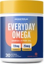 Oceanblue Omega 3 Suplemento para Mujeres ← Burpless Fish Oil 720mg con vitamina D3 Silencioso corazón Apoyo Inmunitario, Molecularmente Destilado Orange Flavor (30 Conde One a Day Omega)