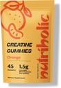 Gummies de Monohidrato de Creatina para Hombres y Mujeres - Fácil de digerir, Vegan, Libre de gluten, No-GMO, 1,5g de Creatina por Gummy - 45ct (45 Conde, Orange)
