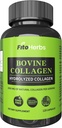 Cápsulas Vegan Bovine Collagen - Suplementos potentes para Mujeres Hombres - Hidrolyzed Bovine Collagen Peptides Suplemento para Soporte Conjunto, Nerve & Bone - Grass Fed, Non-GMO - 120 Cápsulas