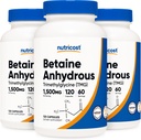 Nutricost Betaine Anhydrous Caps 1500mg, 60 Servings Por Bottle (3 Bottles)