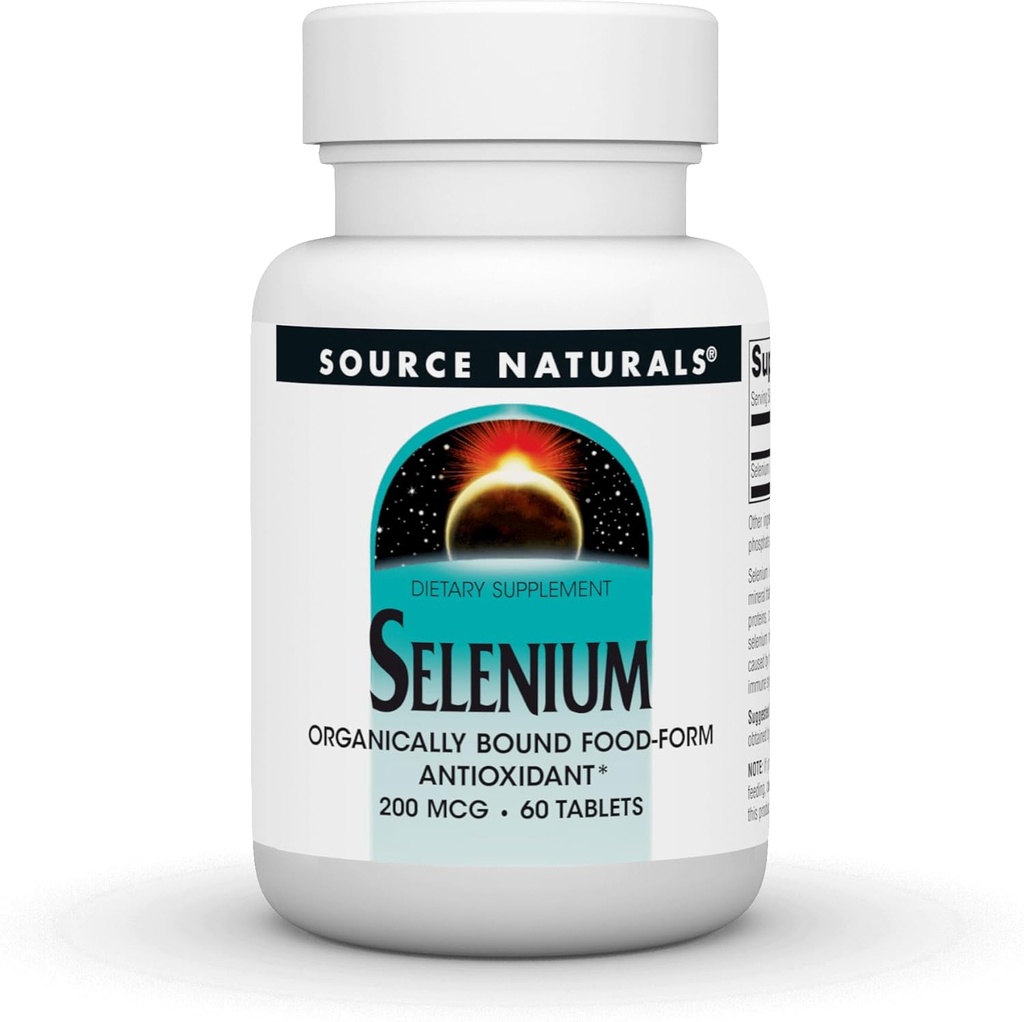 Fuente Naturales Selenio, Orgánicamente Libra Antioxidante de Alimentos-Formos*, 200 mcg - 60 Tabletas