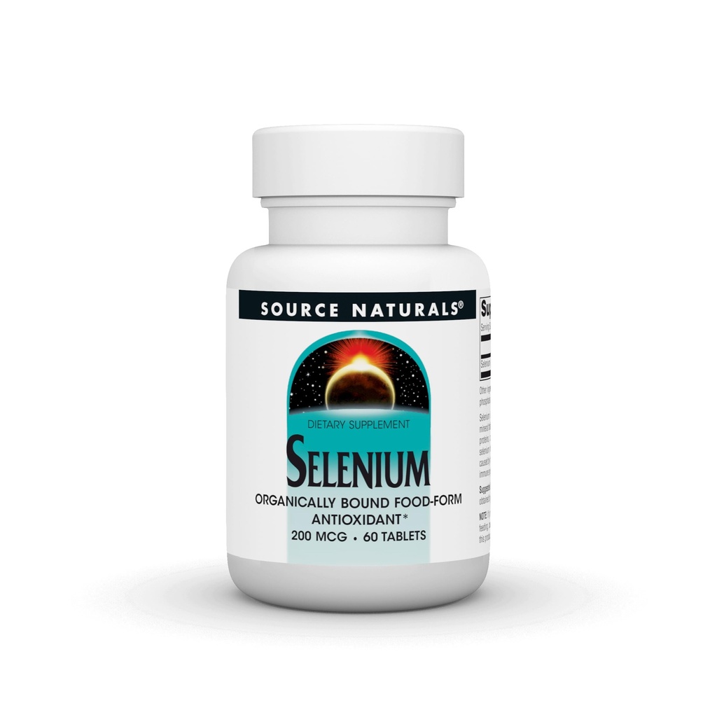 Source Naturals Selenium, Organically Bound Food-Form Antioxidant*, 200 mcg - 60 Tablets