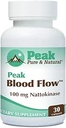 Peak Pure " Natural Peak Blood Flow - Nattokinase Supplement - Healthy Blood Circulation Supplements for Adults TEN 100mg - 30 Capsules