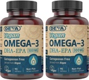DEVA Vegan DHA-EPA Suplemento Nutricional, No-Fish Derived de Algae, 300 mg Potency, 90 Vegetarian Softgels - Pack de 2