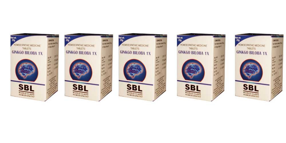 Ginkgo Biloba 1x Tablets SBL Homeopathy - 25g (Pack of 5)