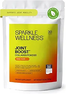 Sparkle Wellness FORTIGEL & TENDOFORTE Collagen Peptides | Collagen Powder with Calcium Ascorbate Vitamin C to Support Joint Mobility, Tendon & Ligament Health | Joint Boost (Orange) [30-Serves]