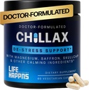 Life Happns Chillax, Suplemento de Apoyo a la Calma, L Theanine, Magnesium, GABA y Saffron Suplementos para la Relajación, Natural Mood Health Support for Adults, Calming and Relaxing, 60 cápsulas